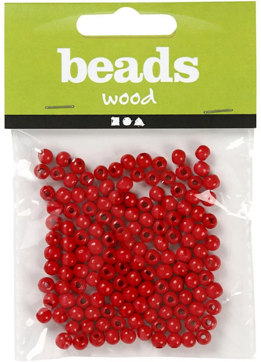 Creativ Company Houten kralen 5mm - Rood - 150 Stuks