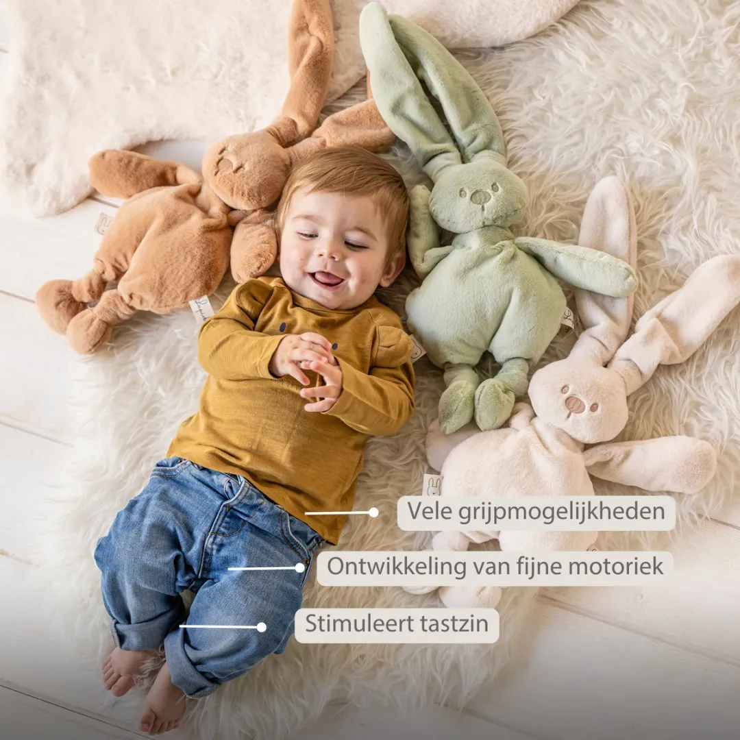 Nattou Lapidou Knuffel Konijn 30cm - Warm Beige
