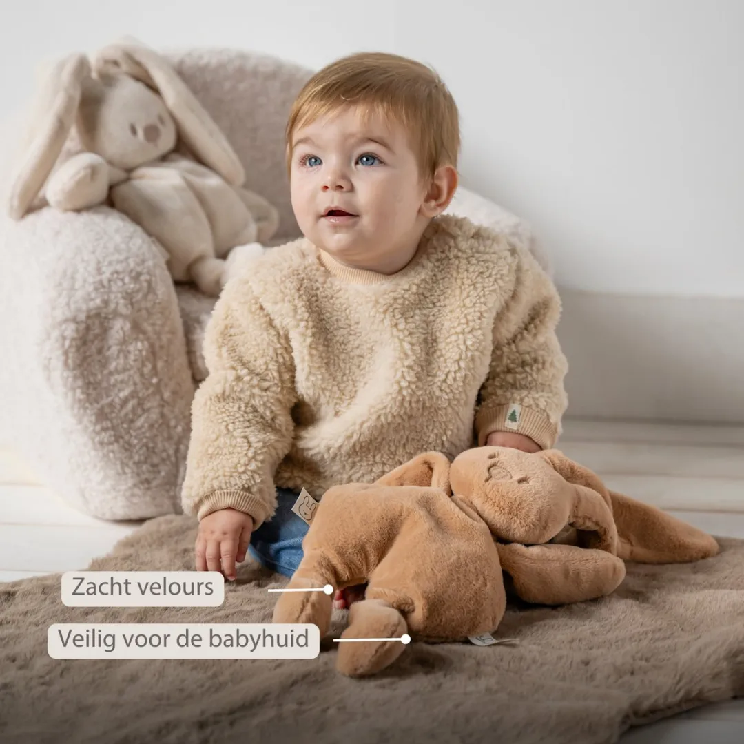 Nattou Lapidou Knuffel Konijn 30cm - Warm Beige