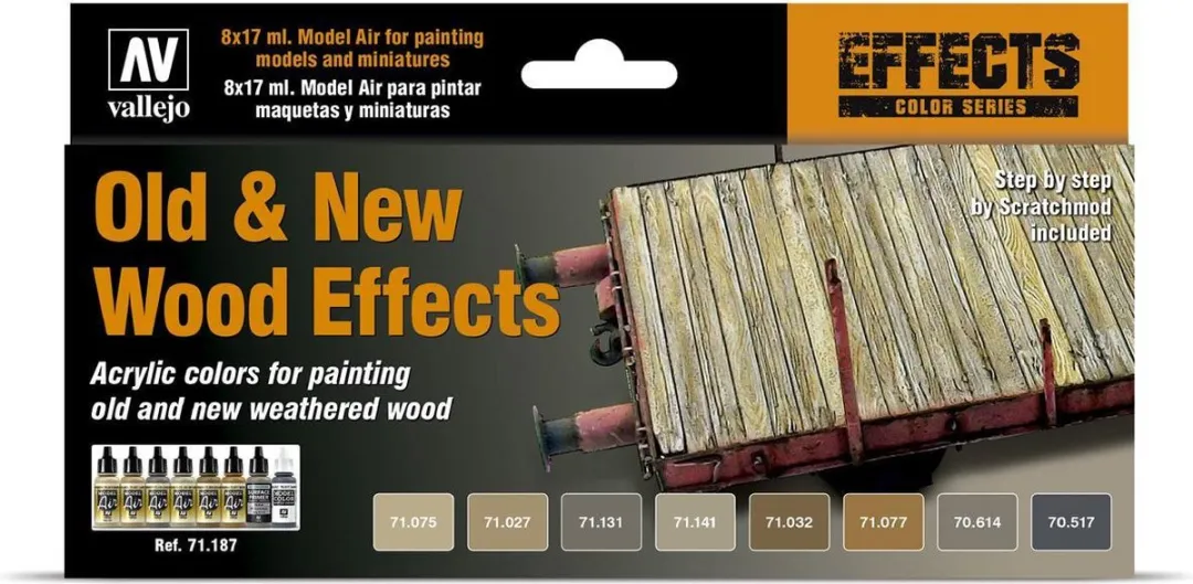 Vallejo Hobbyverf Acrylset Old-New Wood Effects - 8x17ml - Multi