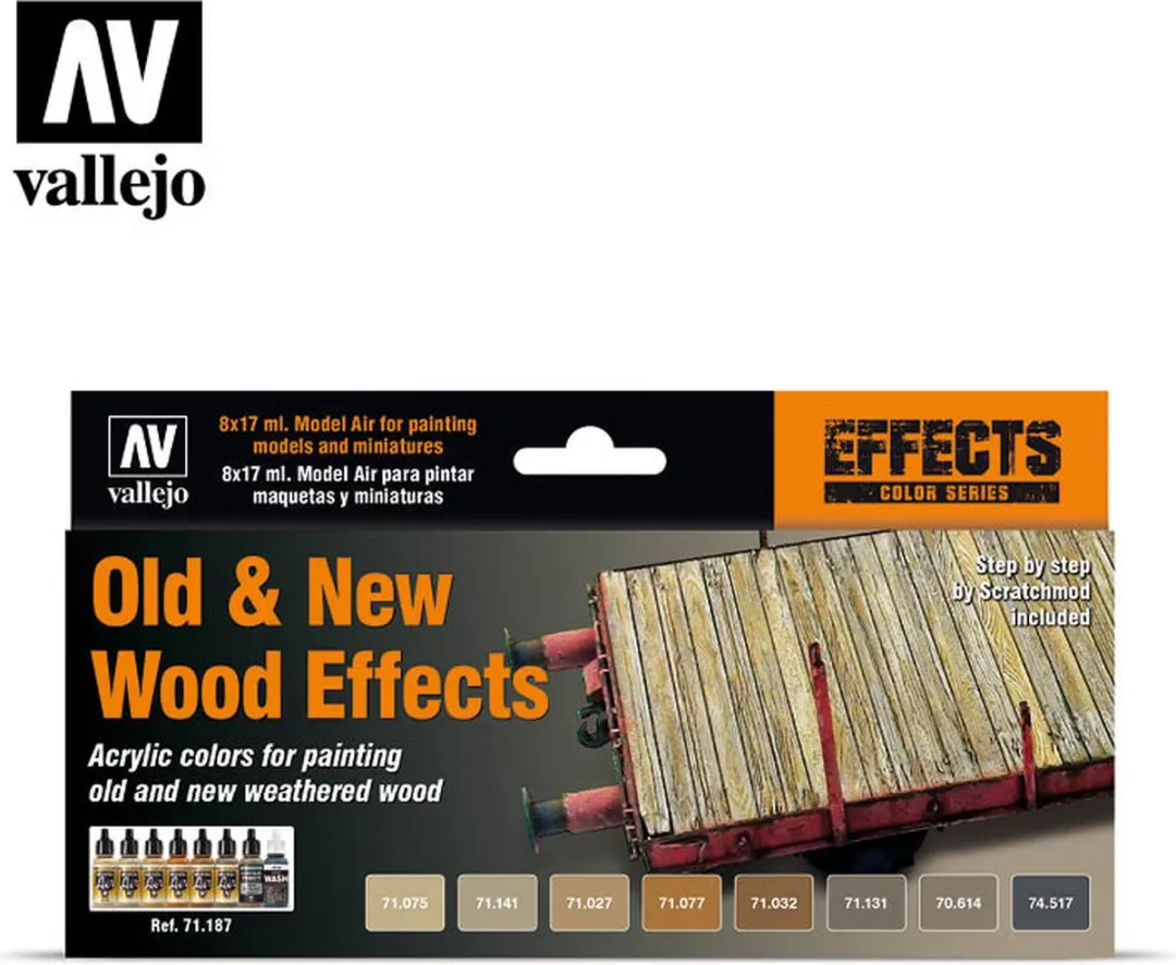 Vallejo Hobbyverf Acrylset Old-New Wood Effects - 8x17ml - Multi