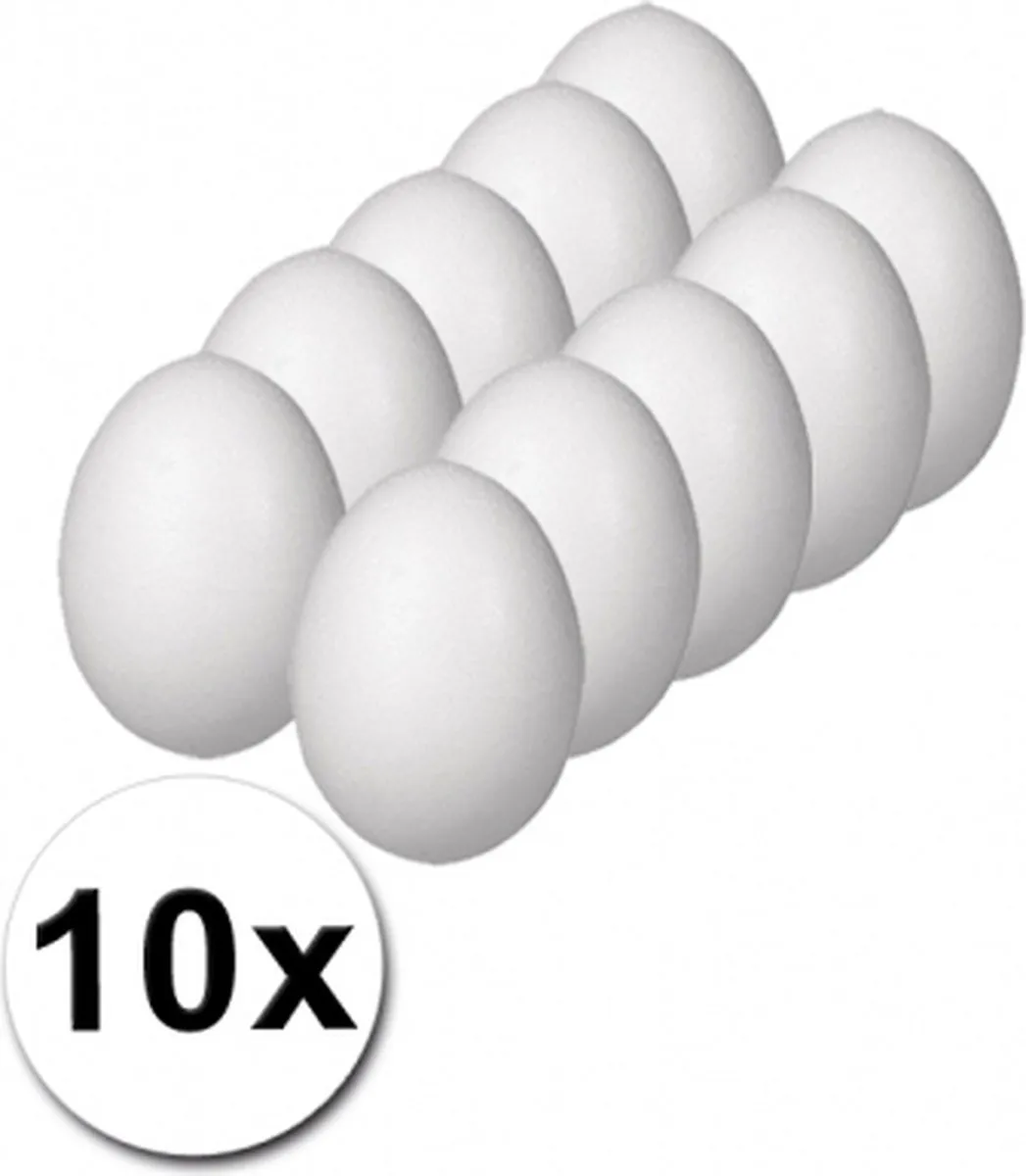 Rayher Piepschuim Ei 10 Stuks - 8cm - Wit