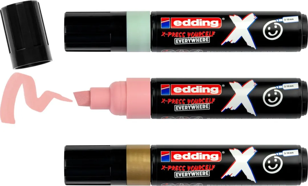 edding 6900 X Multimarker - 3 Stuks Goud/Mint/Pastelroze