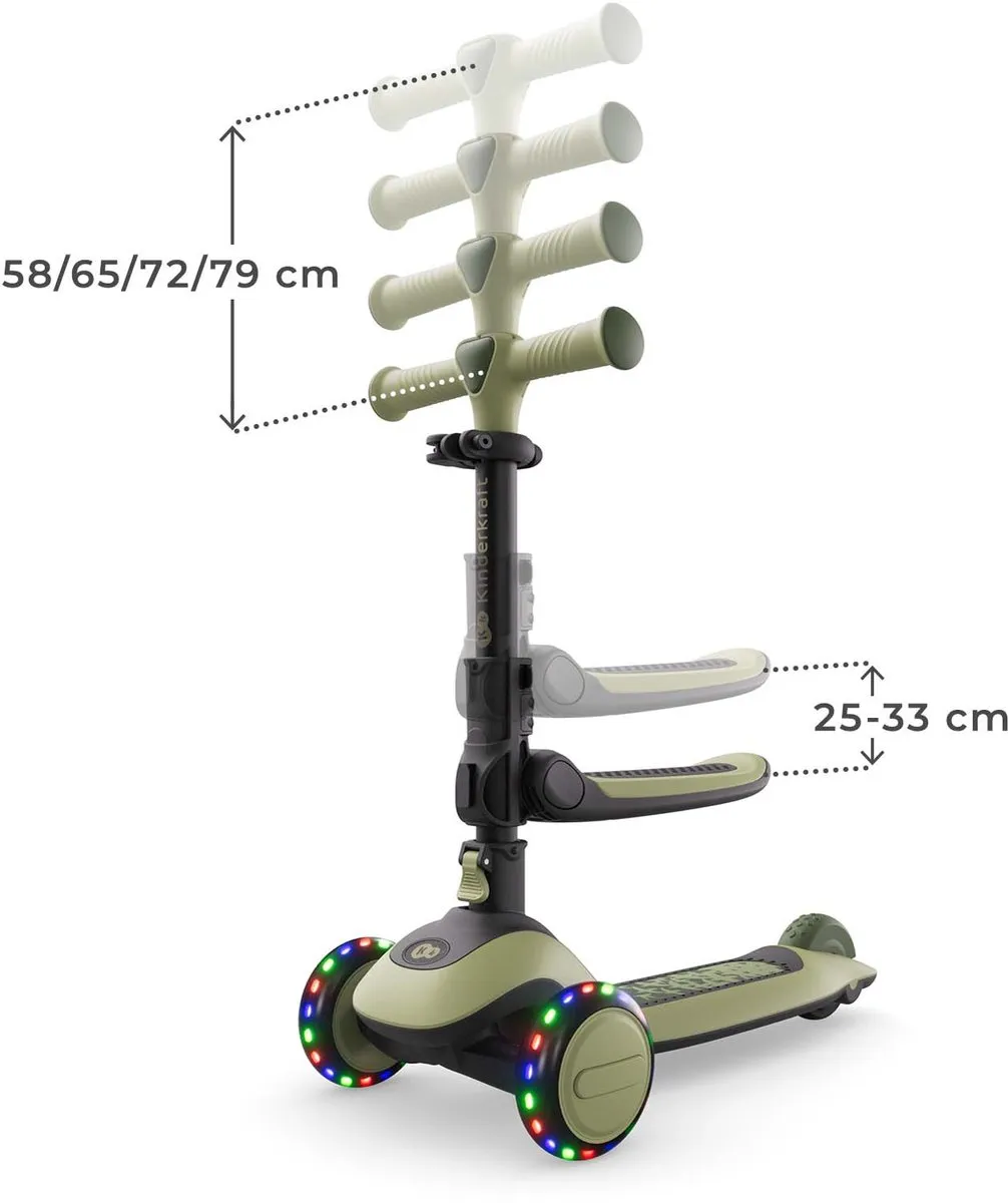 KinderKraft Halley 2 2-in-1 Loopfiets/Driewieler - 1-5 jaar - 50 kg - Groen - afbeelding 6 van 6