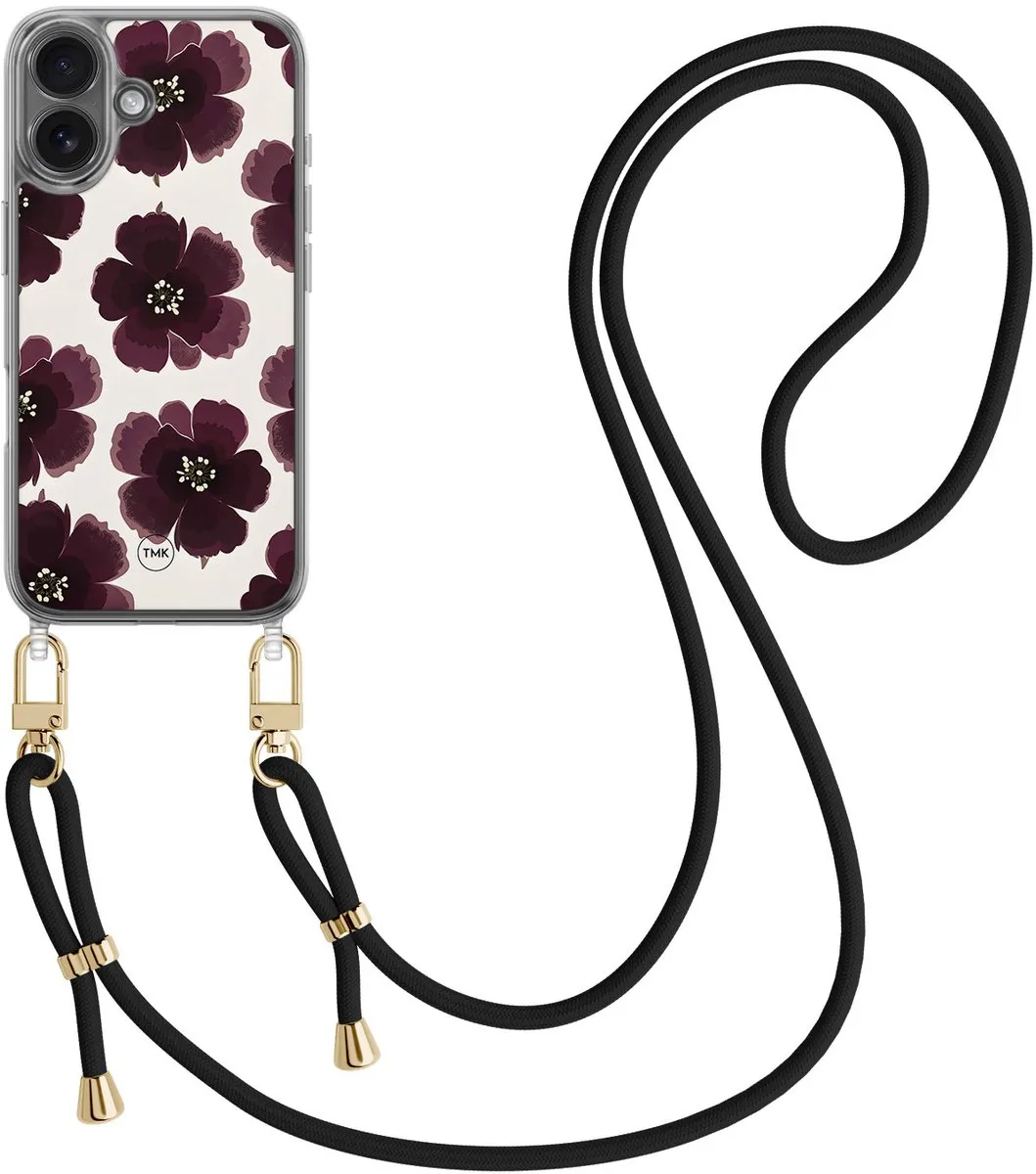 Casevibes iPhone 16 Telefoonhoesje - CV/A/i16/C/014 - Paars Bloemen