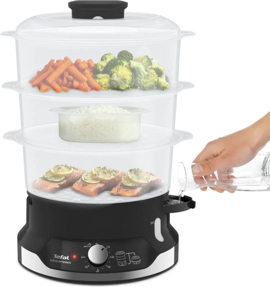 Tefal Ultracompact VC2048 Stoomkoker 3 Schalen - 800W - Zwart