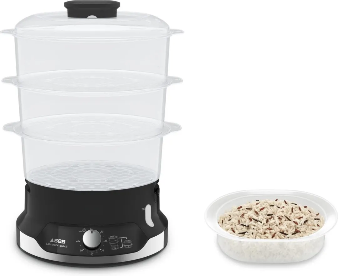 Tefal Ultracompact VC2048 Stoomkoker 3 Schalen - 800W - Zwart