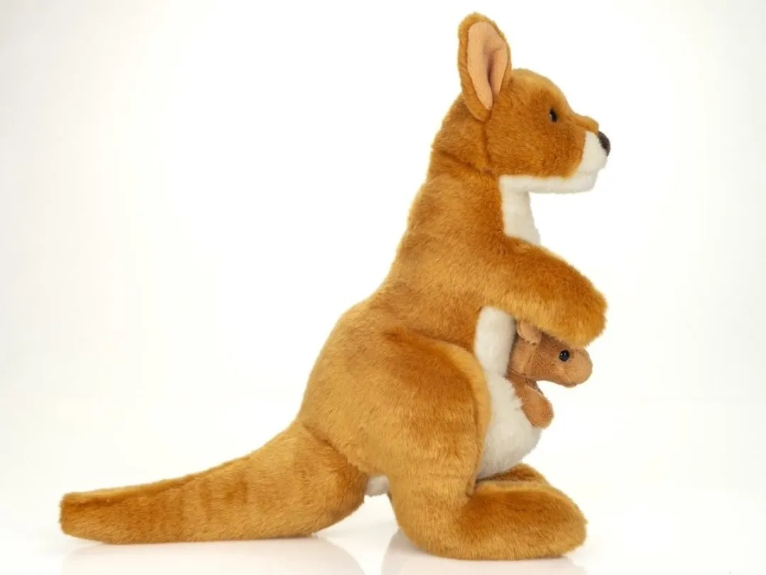 Teddy Hermann Knuffel Kangoeroe met baby - Bruin - 30 cm