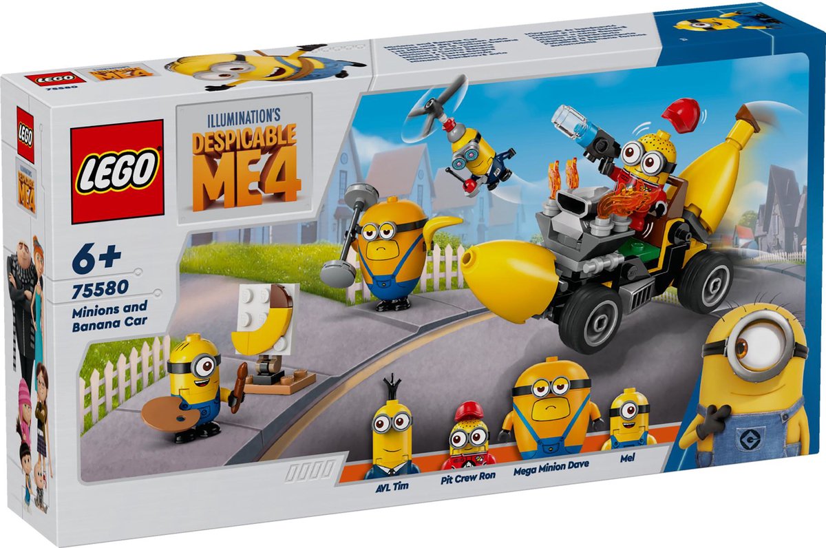 LEGO Despicable Me 4 - Minions en Bananenauto - 75580