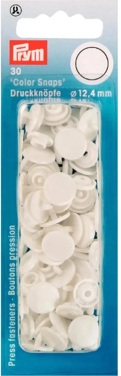 Prym Drukknoop ColorSnaps 12,4mm Wit - 30 Stuks