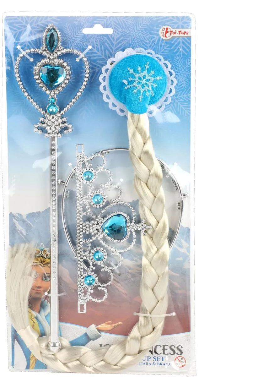 Toi-Toys IJsprinses Verkleedset - Blauw/Zilver - 3-delig
