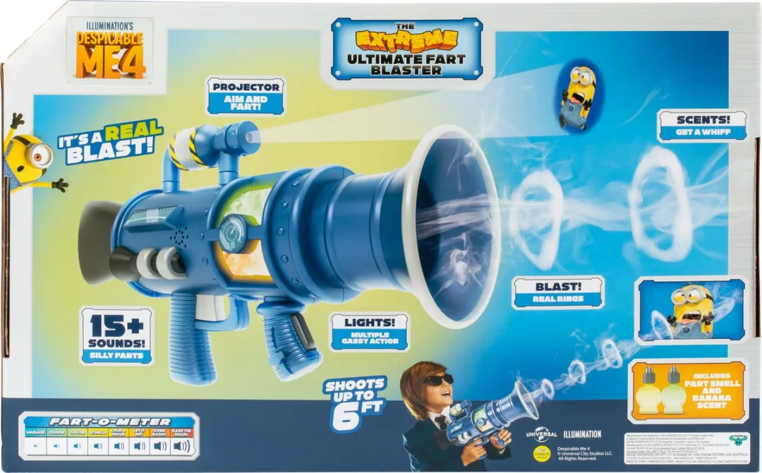 Moose Toys Despicable Me 4 Extreme Fart Blaster MS59330 - Blauw