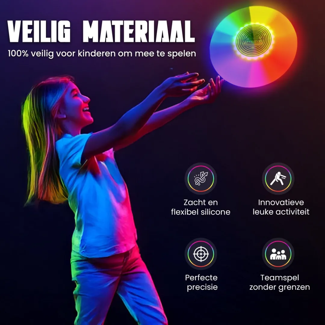 CosmoToys LED Frisbee - 7 Kleuren & Lichtstanden - Wit