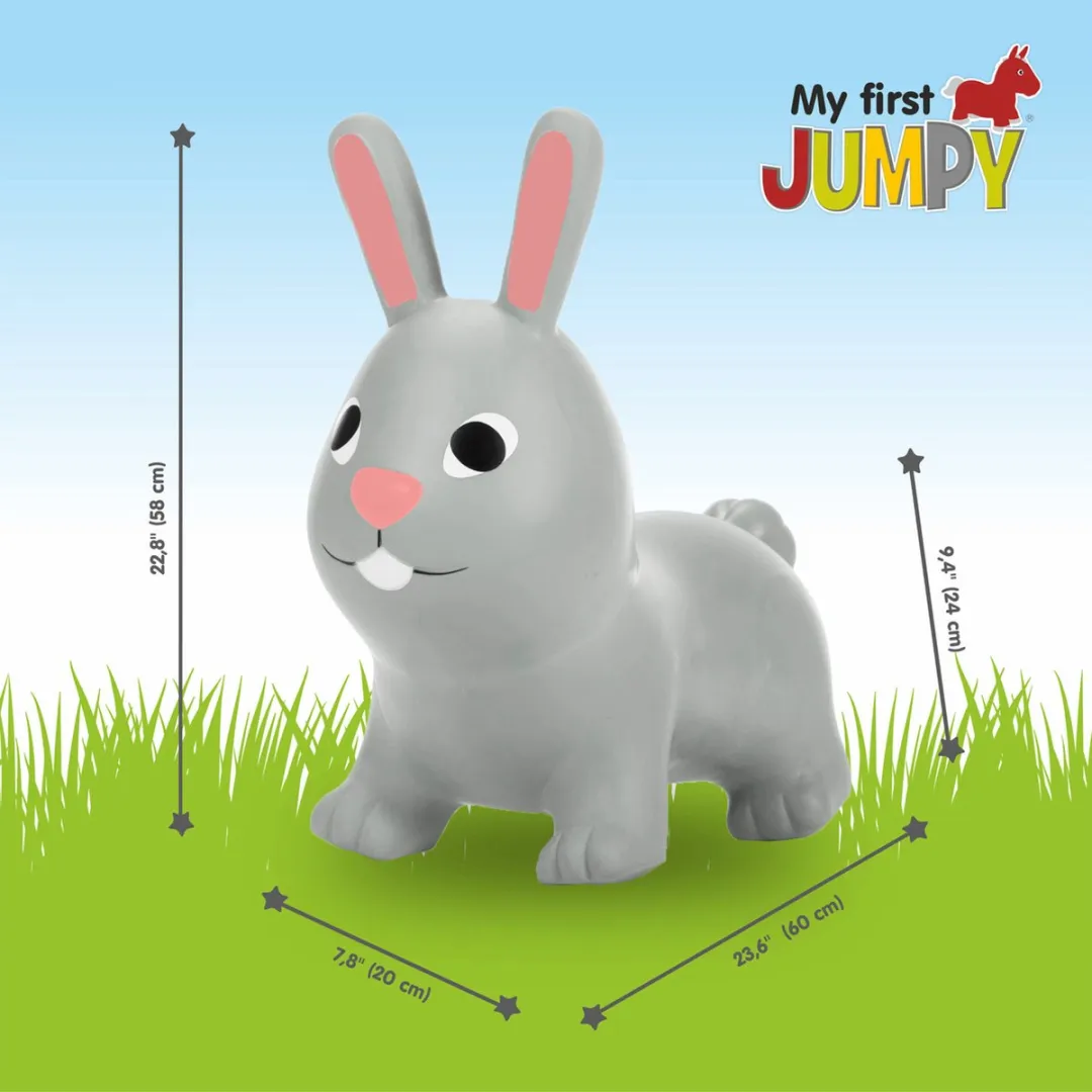 VTOYZ-GERARDOS TOYS JUMPY Haas Skippybal - 100 kg - Grijs - Incl. pomp
