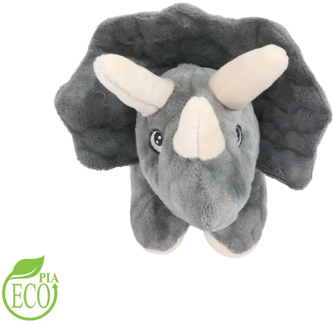 PIA Soft Toys Pluche Triceratops Eco Knuffel - 30 cm - Grijs