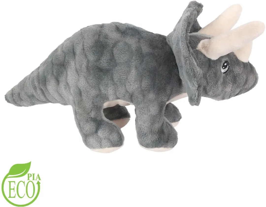 PIA Soft Toys Pluche Triceratops Eco Knuffel - 30 cm - Grijs