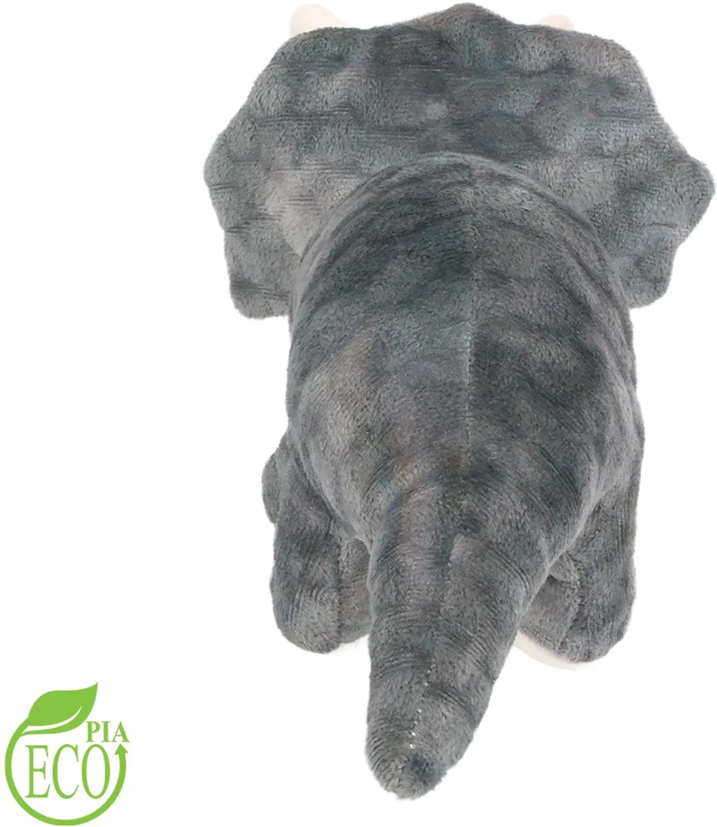 PIA Soft Toys Pluche Triceratops Eco Knuffel - 30 cm - Grijs