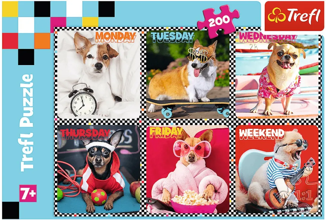 Trefl Happy Dogs Legpuzzel 200 Stuks - Multicolor