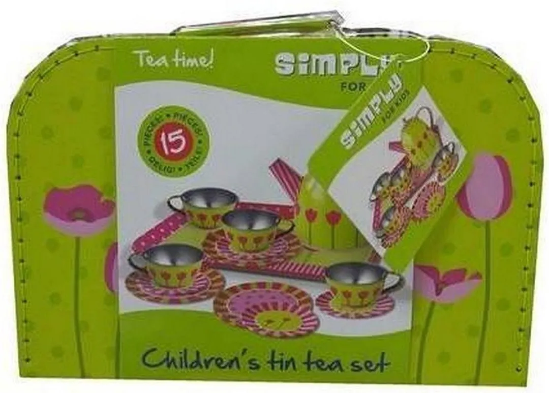 Simply for Kids Tinnen Tulpen Theeservies - Koffer