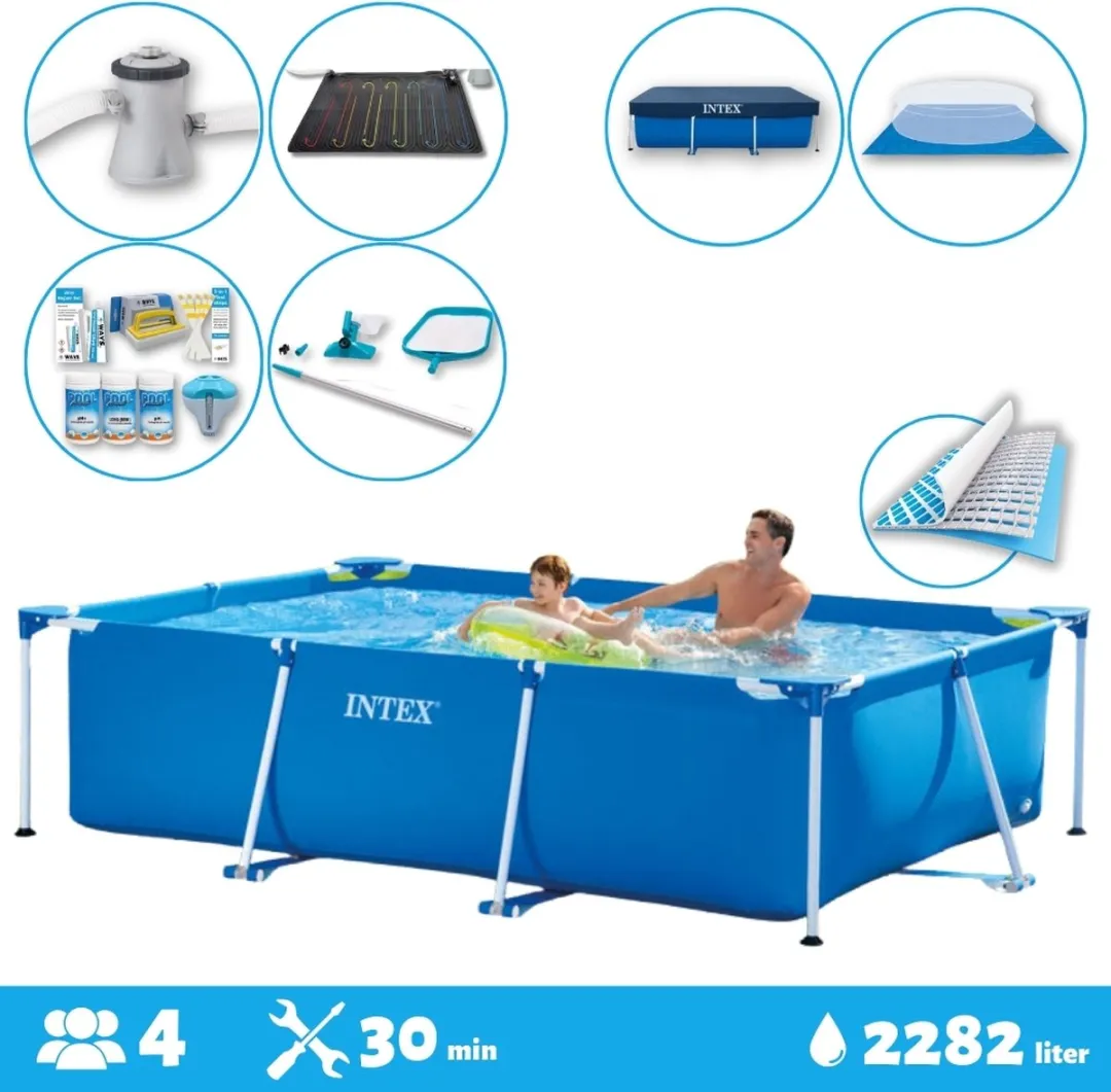 Intex Voordeelverpakking Rechthoekig Frame Zwembad 260x160cm