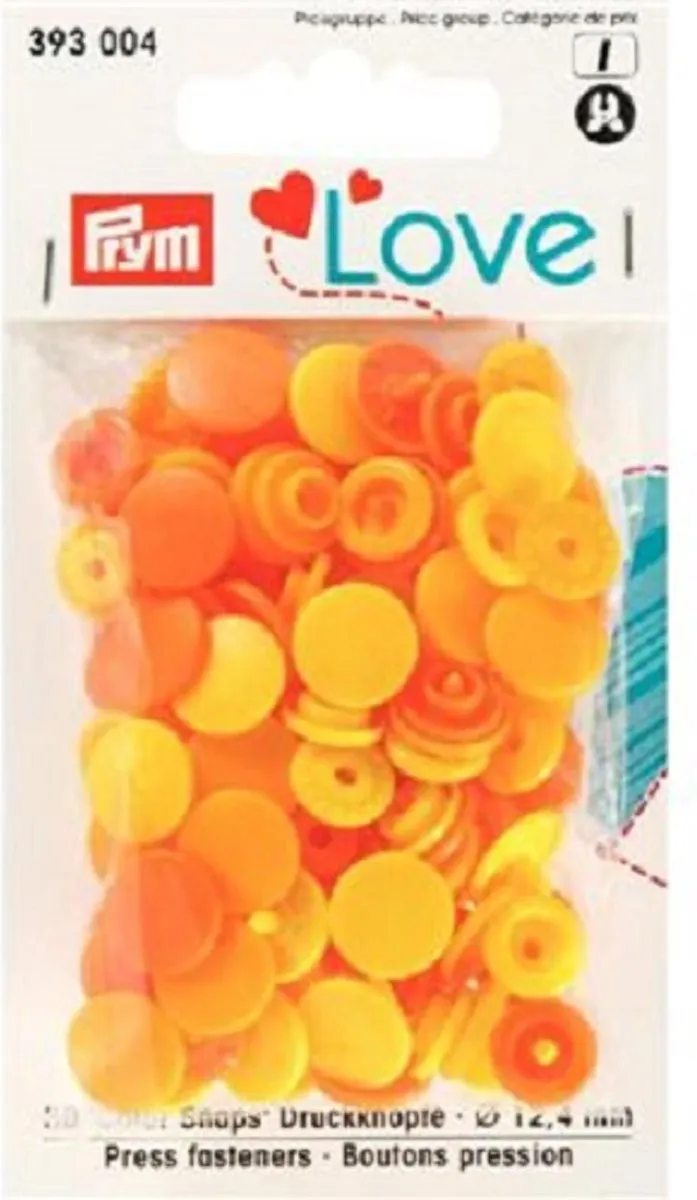 Prym Love Color Drukknoppen 12,4mm Geel