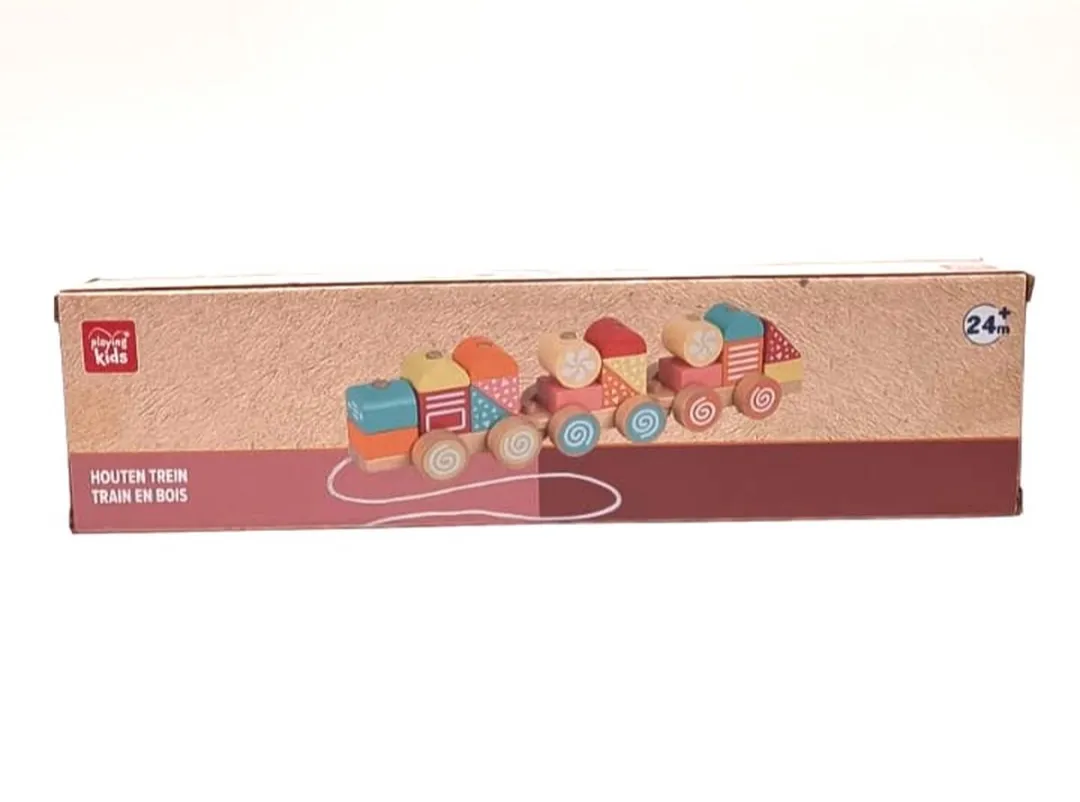 Playing Kids Houten Treintje - 21-delig - Multicolor