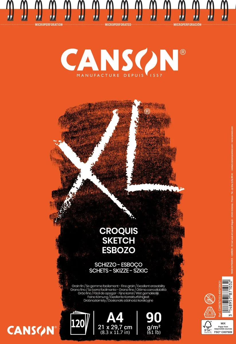 Canson Schetsblok XL 120 Blad - A4 Oranje
