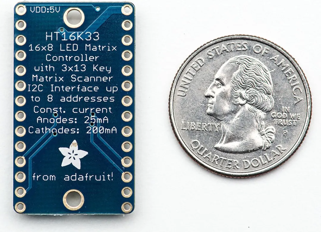 Adafruit HT16K33 LED Matrix Driver 16x8 - Meerkleurig