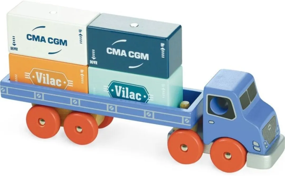 Vilac Houten Vrachtwagen met Containers 2358 - Multi