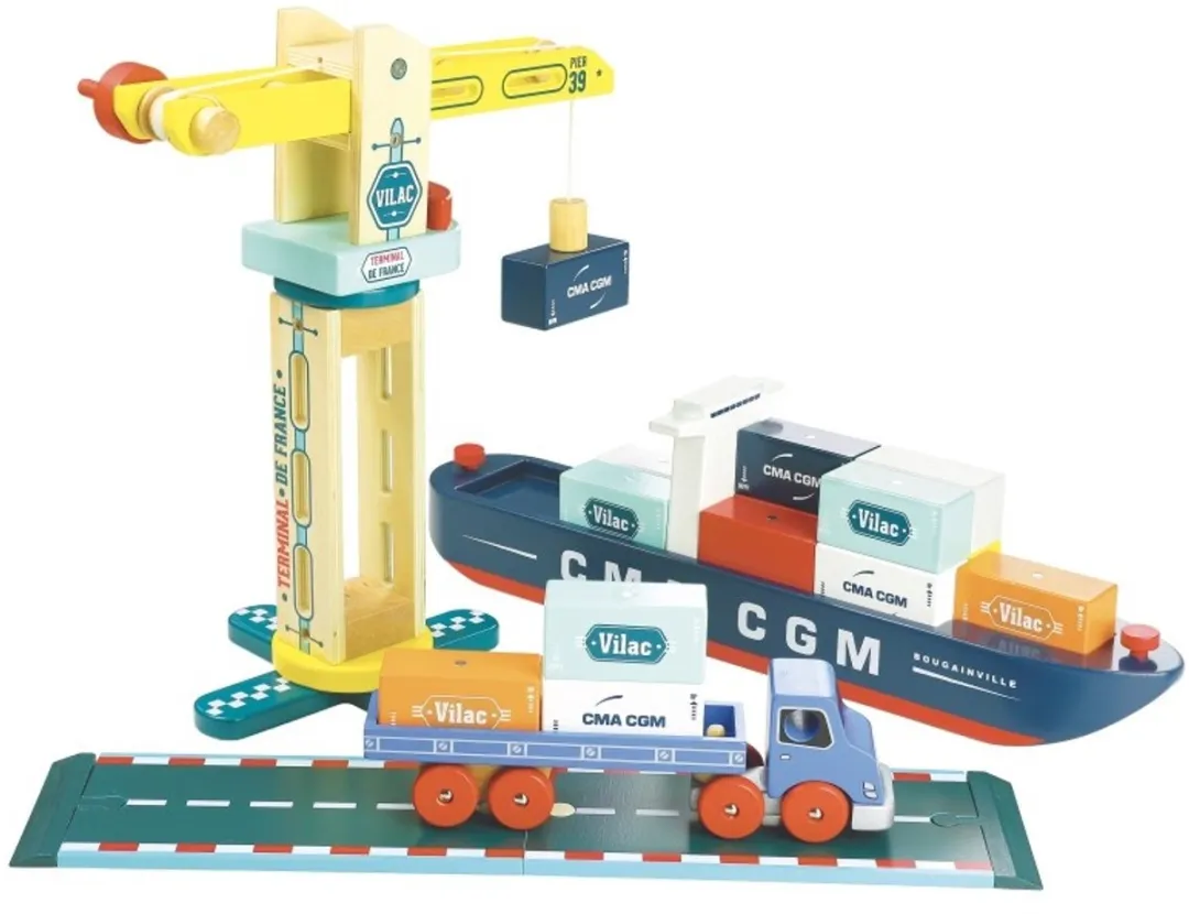 Vilac Houten Vrachtwagen met Containers 2358 - Multi
