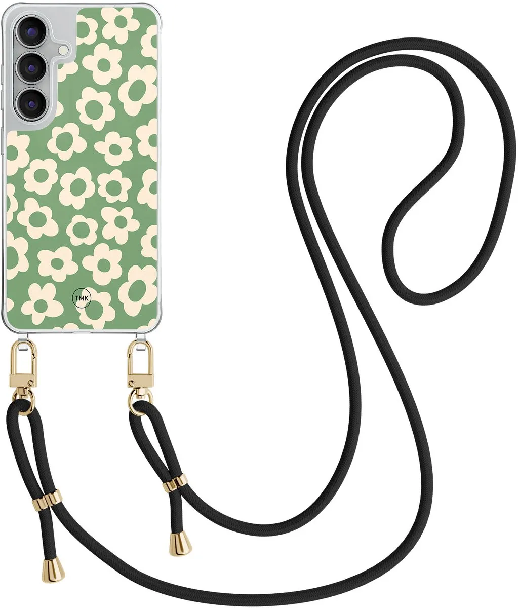 Casevibes S25 FE Telefoonhoesje Groen - Retro Cute Flowers - CV/S/S25FE/C/019