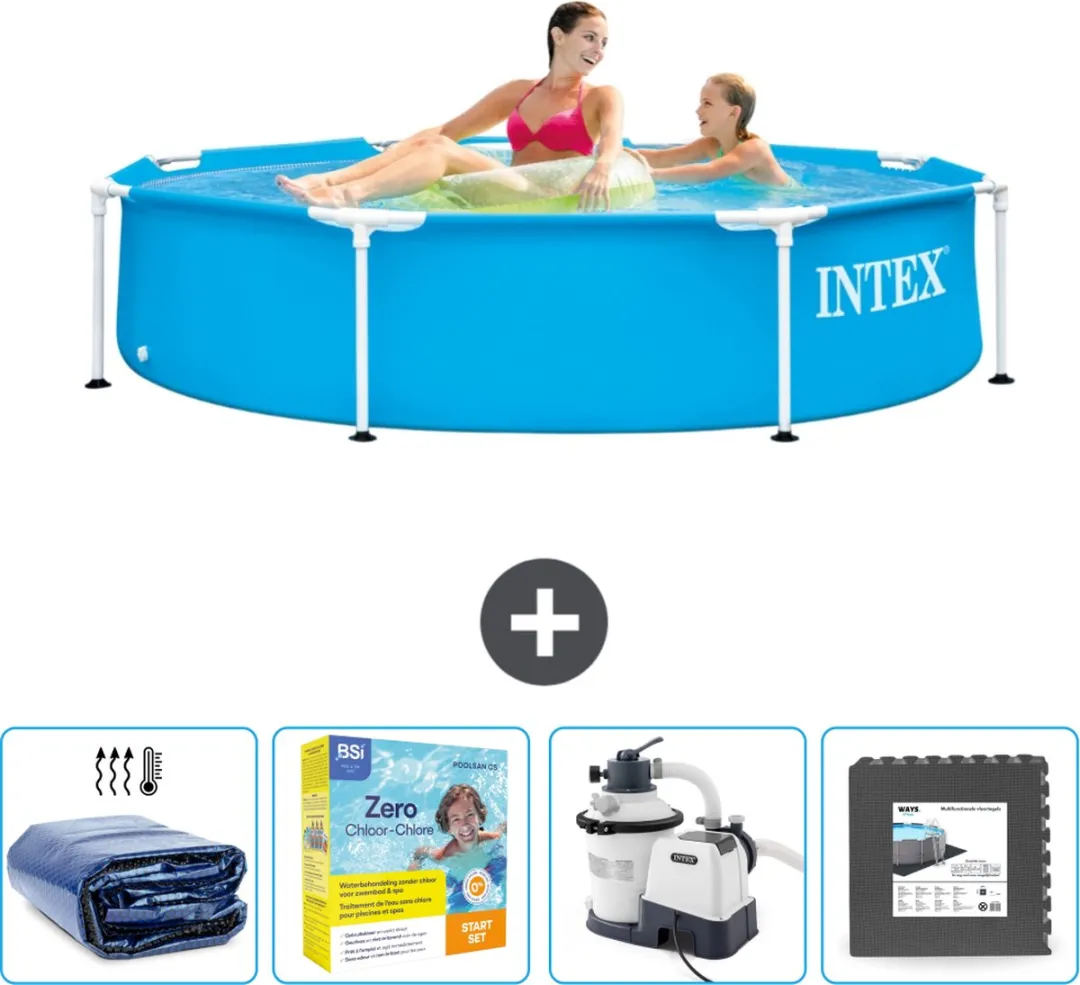 Intex 28205NP-Blauw Rond Frame Zwembad 244cm - Blauw - 1828L