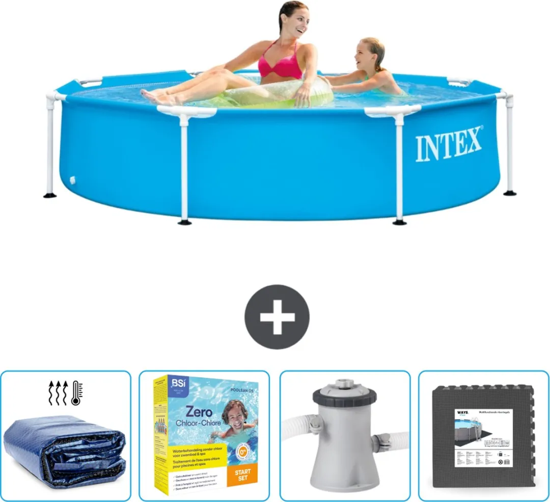Intex 28205NP-Blauw Rond Frame Zwembad 244cm - Blauw - 1828L