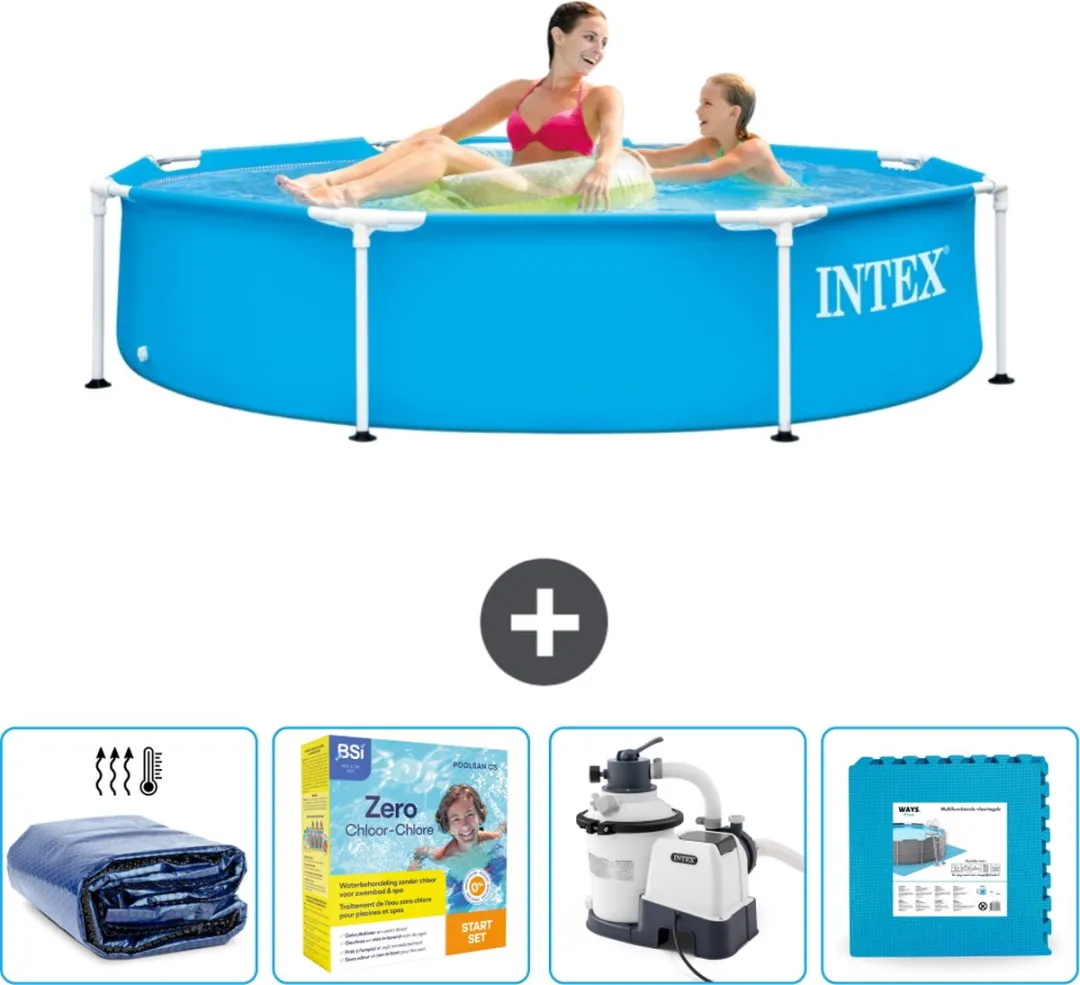 Intex 28205NP-Blauw Rond Frame Zwembad 244cm - Blauw - 1828L