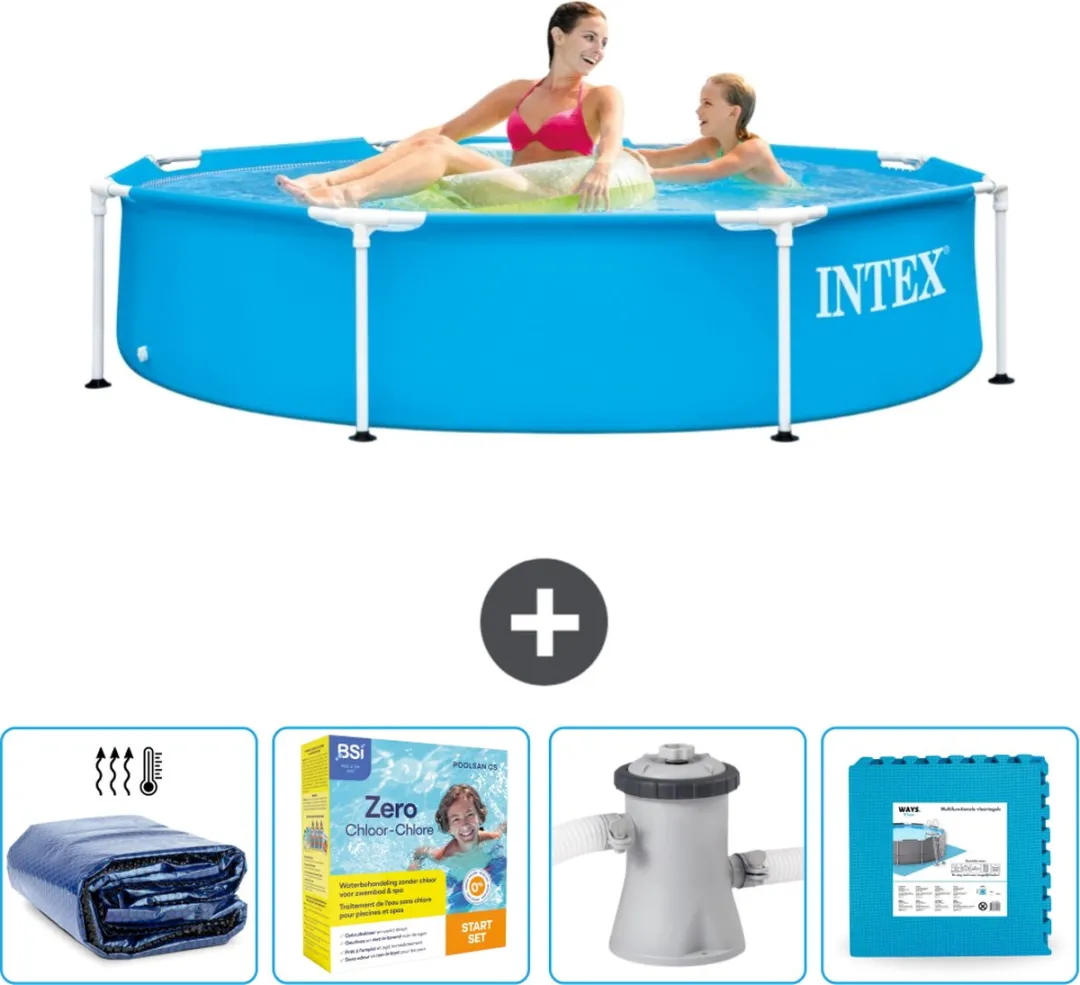 Intex 28205NP-Blauw Rond Frame Zwembad 244cm - Blauw - 1828L