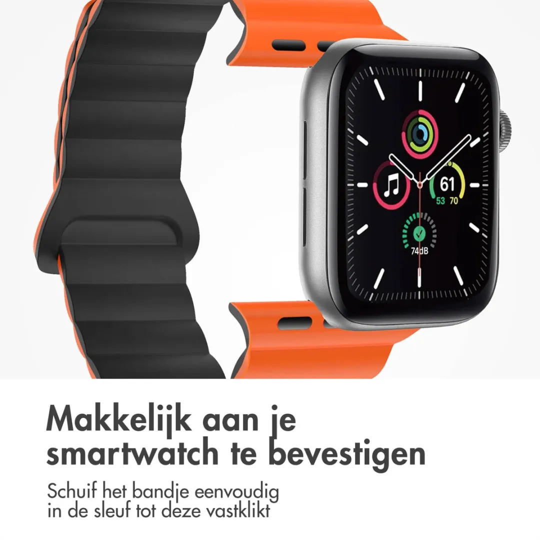Imoshion Magnetisch Siliconen Bandje Apple Watch 42mm - Oranje & Zwart