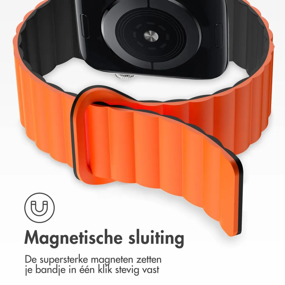 Imoshion Magnetisch Siliconen Bandje Apple Watch 42mm - Oranje & Zwart