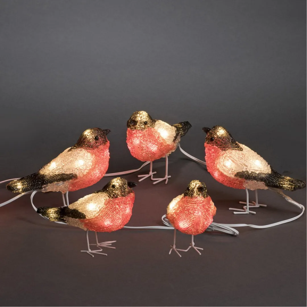 Konstsmide Goudvinken Lichtsnoer - 5 Stuks - Koel wit - afbeelding 6 van 6