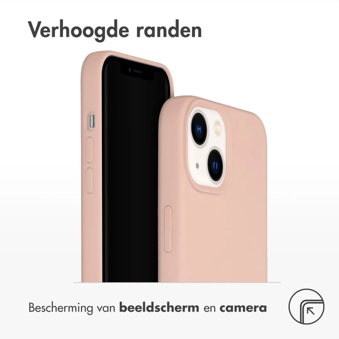 Accezz Hoesje iPhone 13/14 Roze - Liquid Silicone Backcover