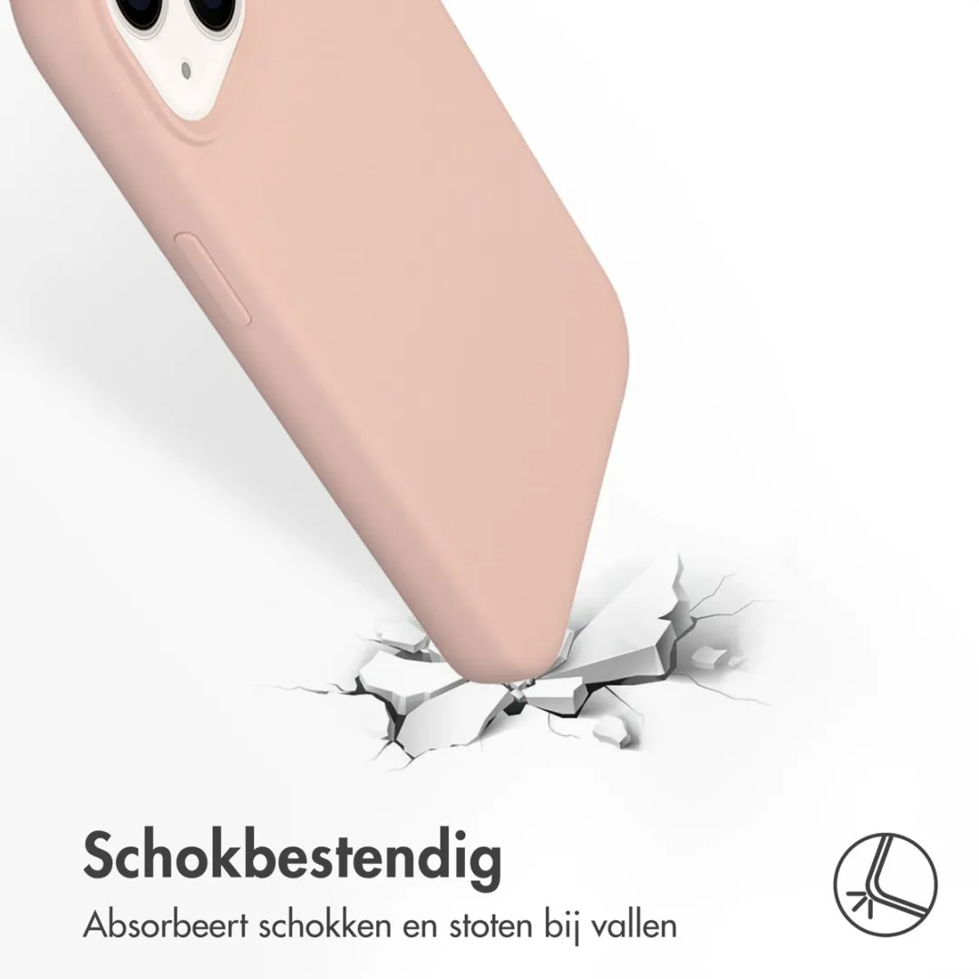 Accezz Hoesje iPhone 13/14 Roze - Liquid Silicone Backcover