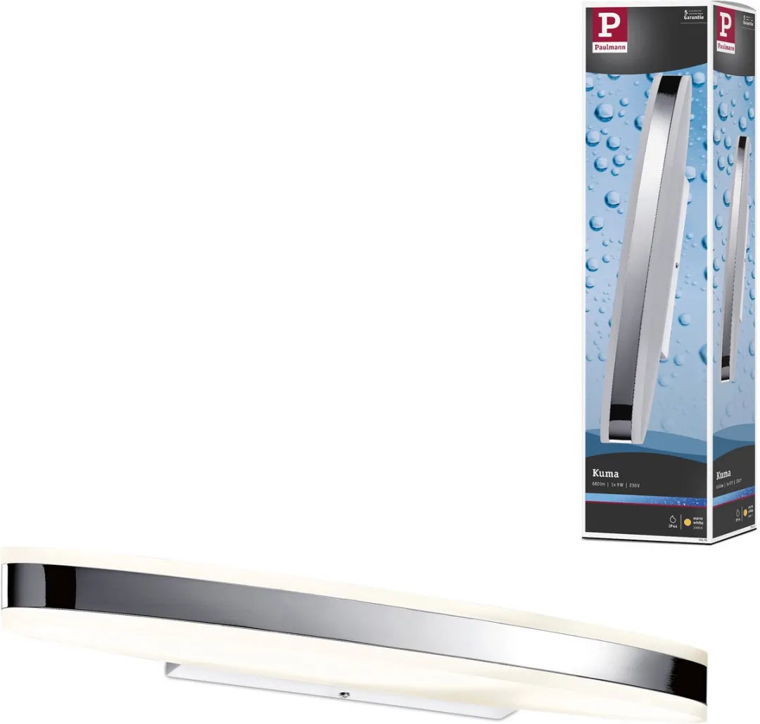 Paulmann Selection Bathroom LED-spiegellamp Kuma IP44 - 2x 660lm 3000K - Chroom/Wit