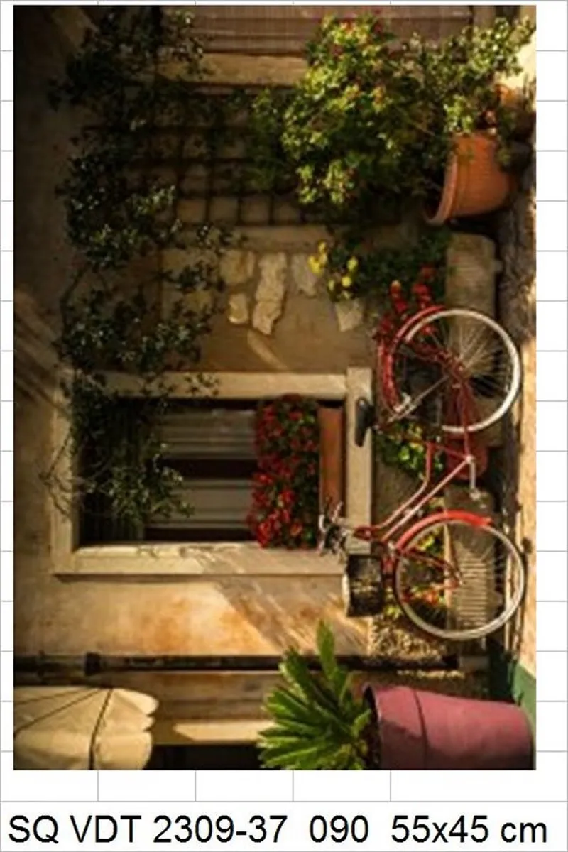 VDTOYS Diamond Painting VDTA090 Villa met fiets - Groot formaat 55x45cm