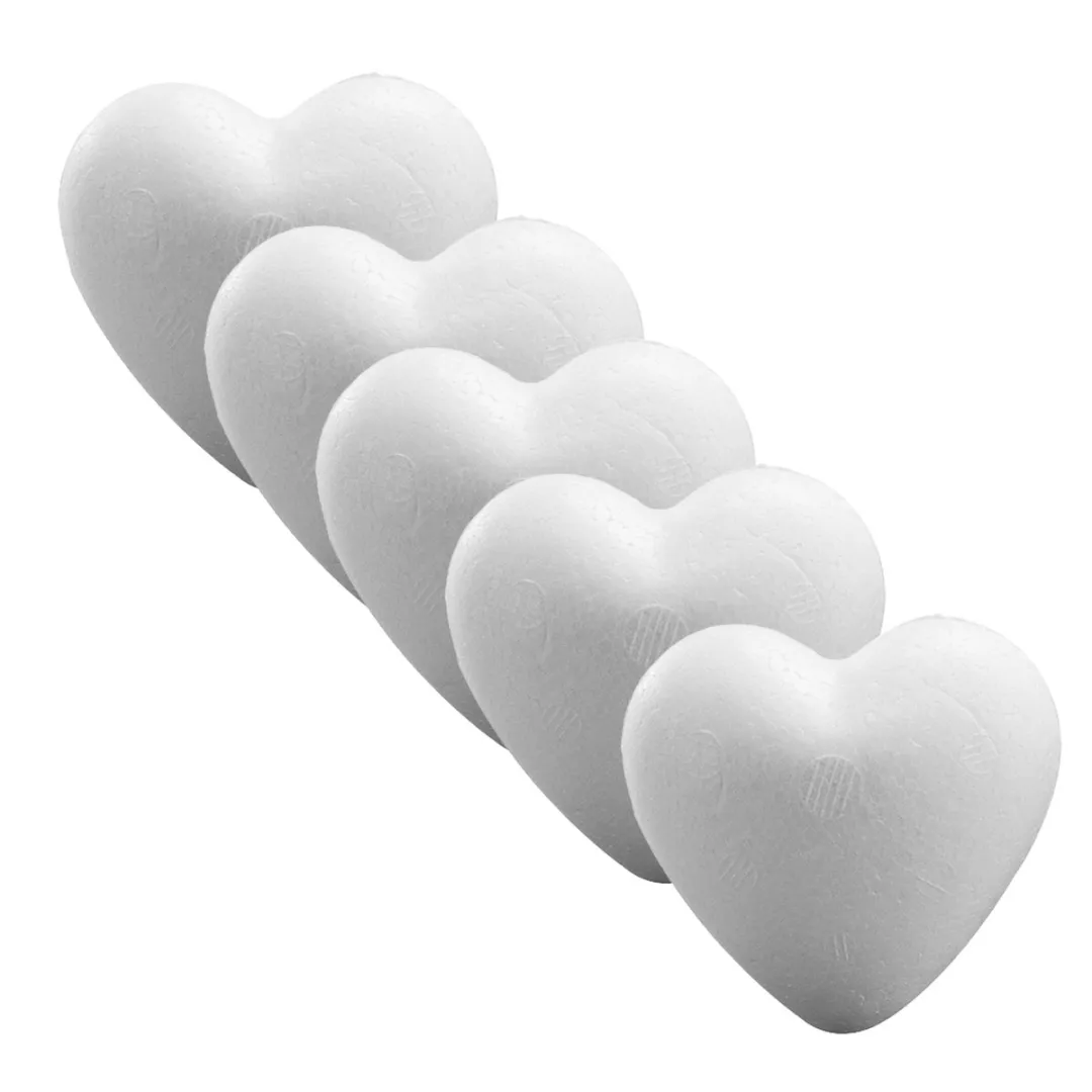 Rayher Piepschuim Hart 15cm - 5 Stuks Wit