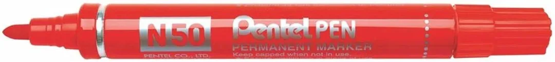 Pentel N50-BE Permanente Markeerstift - 12 Stuks Rood