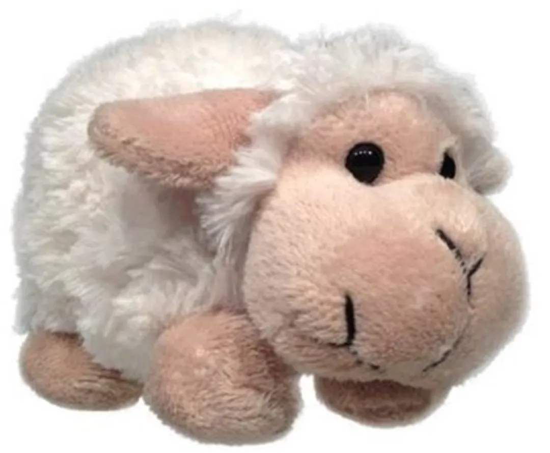 Pluche schaap 15cm met kraalogen