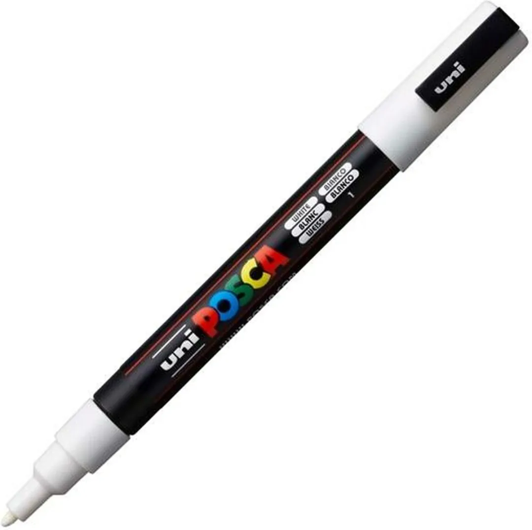 Posca PC-3M Markeerstift Wit - 6 Stuks