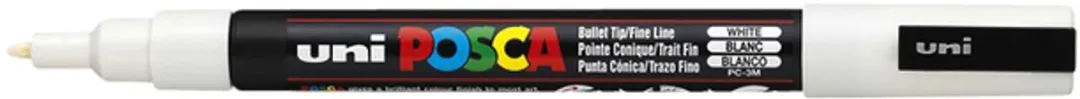 Posca PC-3M Markeerstift Wit - 6 Stuks