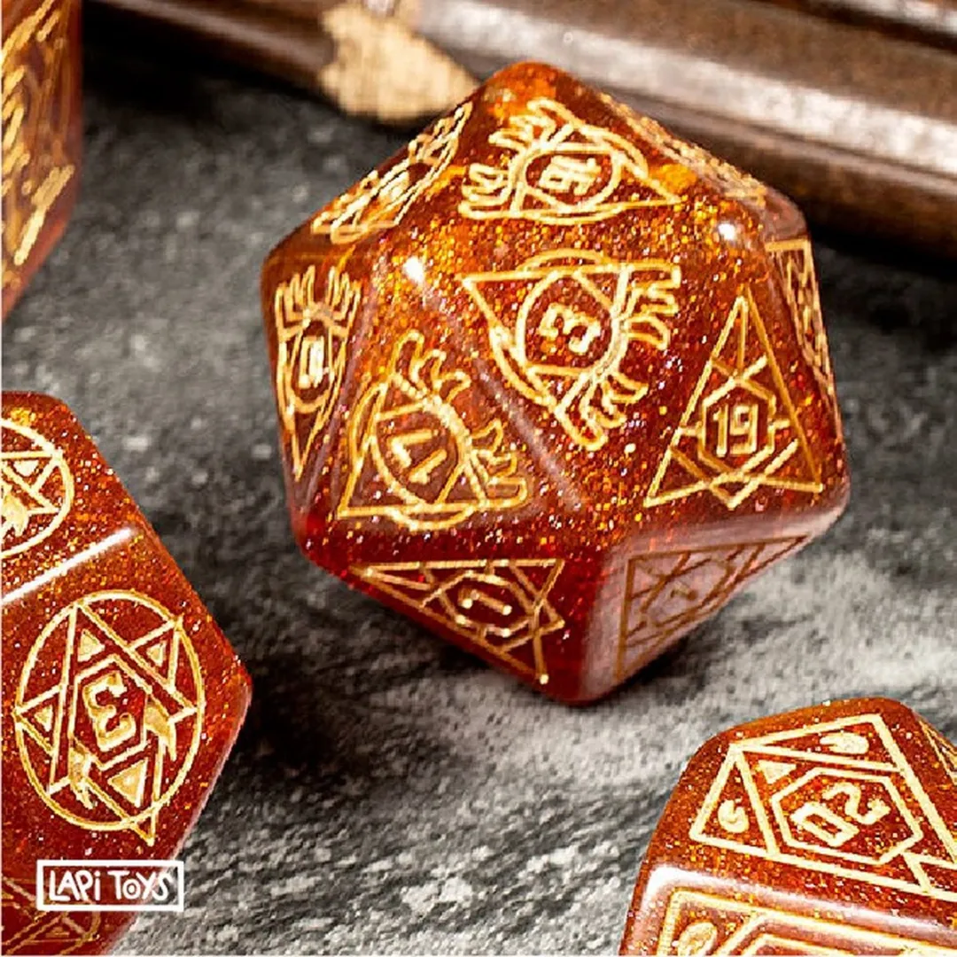Lapi Toys DnD Polydice Set 7 Stuks - XL Resin - Rood