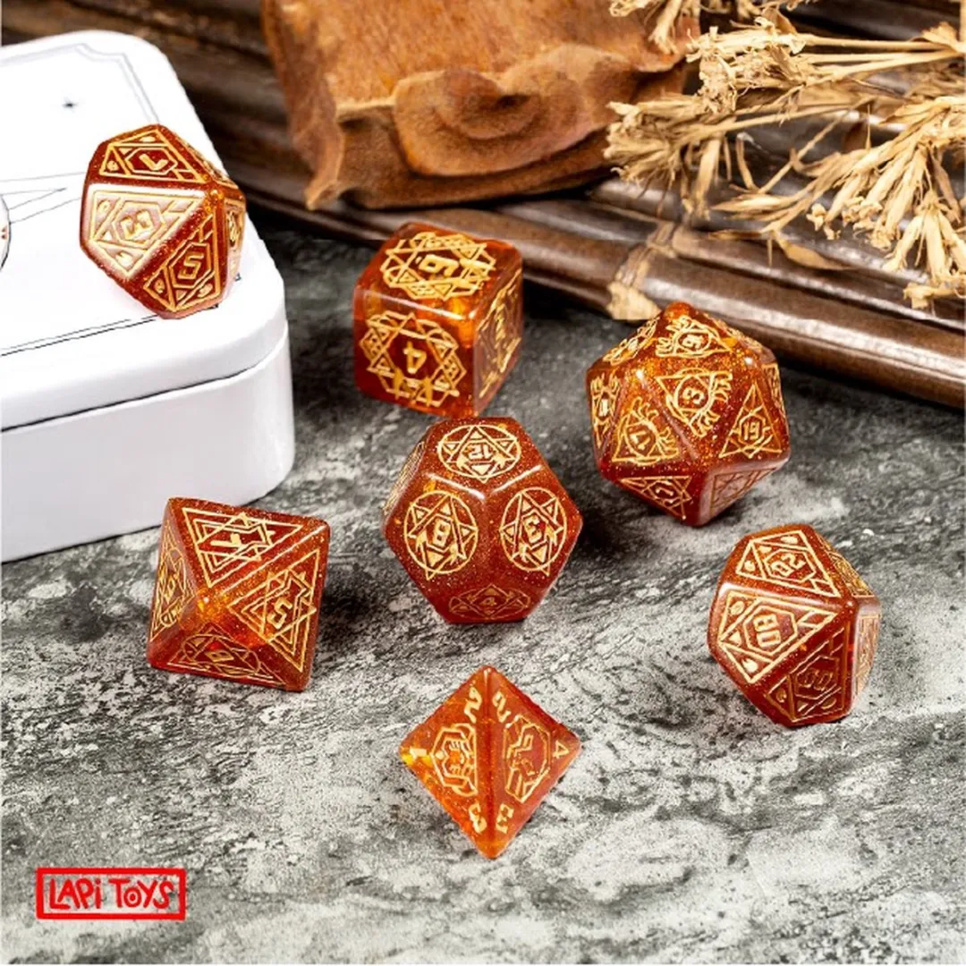 Lapi Toys DnD Polydice Set 7 Stuks - XL Resin - Rood