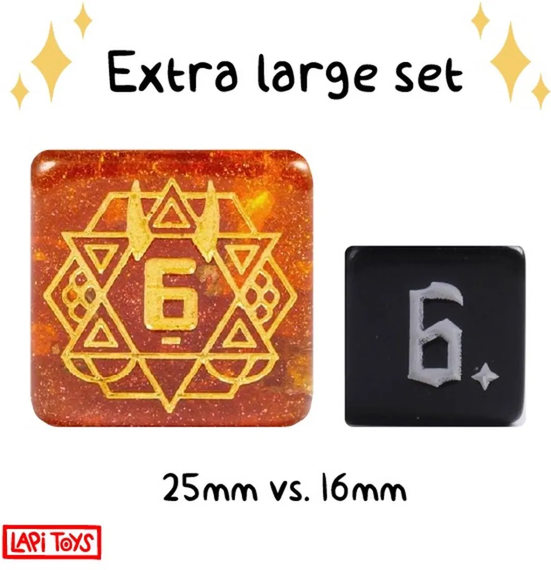 Lapi Toys DnD Polydice Set 7 Stuks - XL Resin - Rood